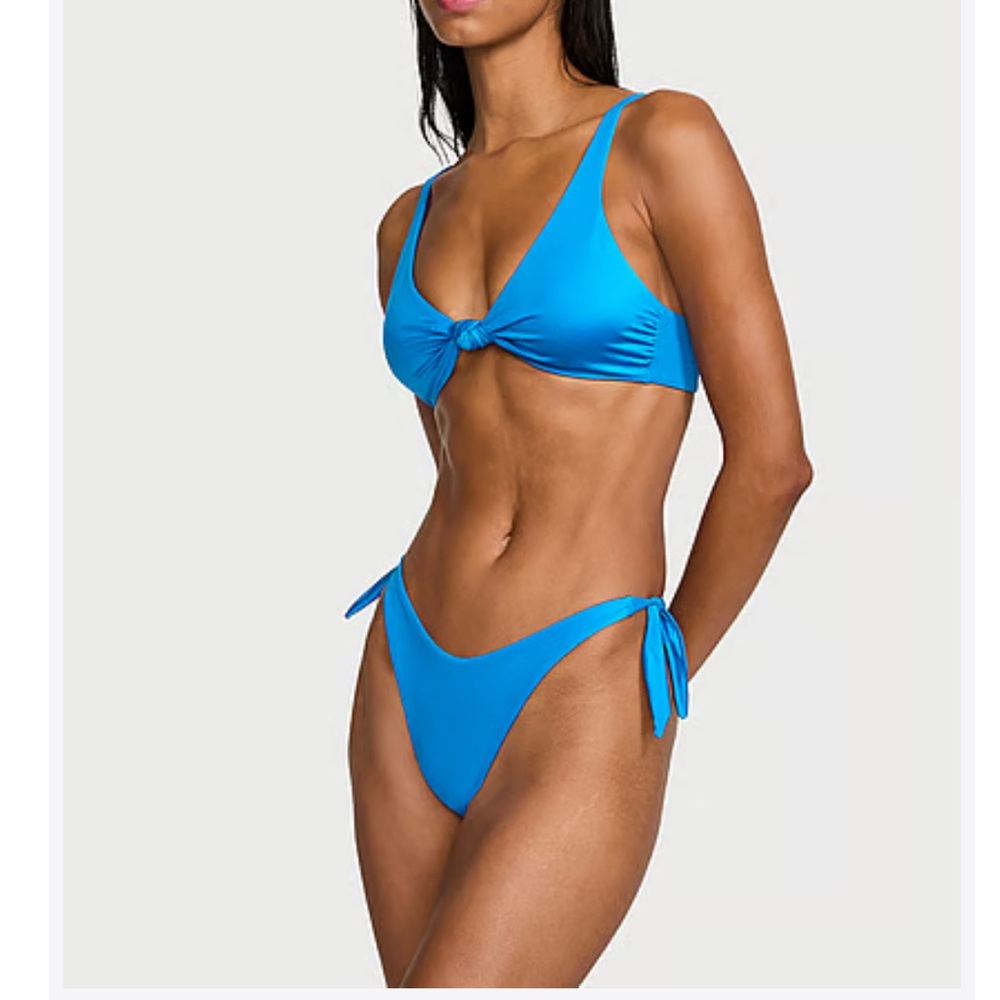 Victoria's Secret Blue Bikini Set with Adjustable Ties